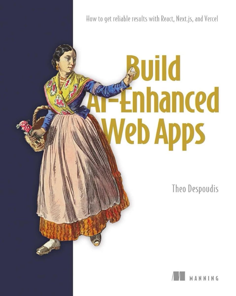 KirkDBorne's tweet photo. Build AI-Enhanced Web Apps: https://t.co/YkL2dtkJSf
———
Amazon Summary:

"This book shows you step-by-step and example-by-example how to build sites and applications that take advantage of large language models (LLMs) like GPT, Claude, and Llama. Written especially for web developers comfortable with React or Next.js, this book introduces the tools and techniques you need to add sophisticated AI features like Retrieval Augmented Generation (RAG), document summarization, chatbots, and more to your web-based projects.

"It guides you through AI development using only JavaScript and other common web dev skills–no Python or Machine Learning experience required. You’ll learn by working with full-scale AI projects that solve actual business problems. You’ll soon be delivering user-friendly, efficient interfaces that make the absolute best use of AI tech."