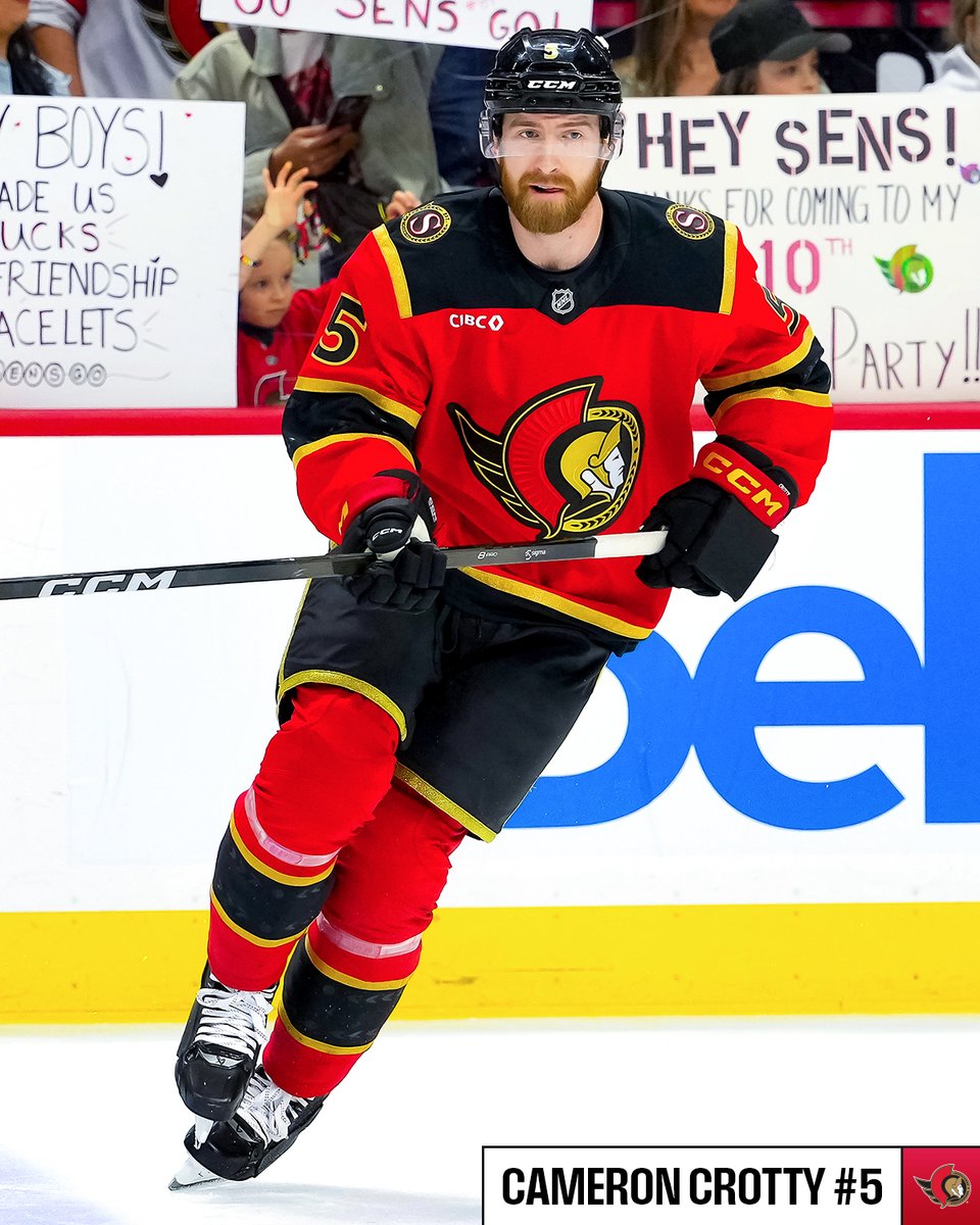 NHL's tweet photo. Ottawa's very own, Cameron Crotty, is making his @Senators debut tonight! 🔴⚫ https://t.co/qMPMMOUqrh