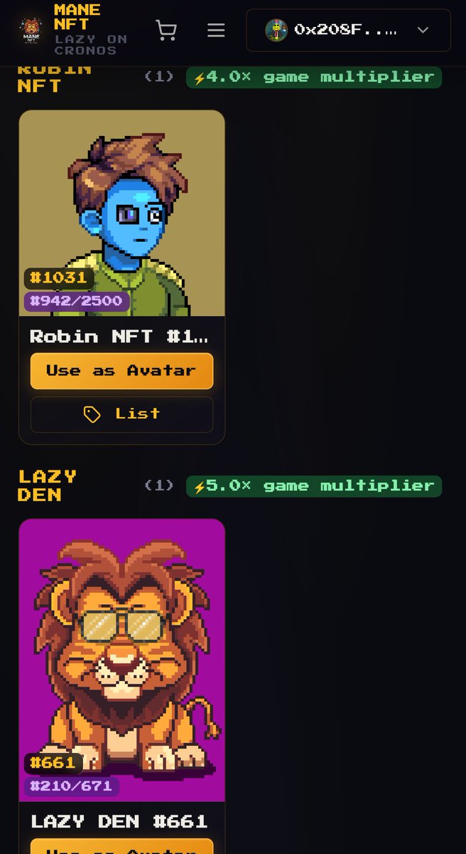 LazyLion_CRO's tweet photo. When then Nft avatar boost come in clutch 👀👀

Just one perk at https://t.co/7w1EBkk0BN come explore, list a nft for their community token 💪🏻, get ready for trader battles, track your Nft ROI, staking to start soon. 

All these are live and available for creators to use 👀

Drop your favorite collection in the comments let's get them nfts mingling

Community boosting is the goal 

#CRO #cronos @onchain_wallet @ObsidianSwap