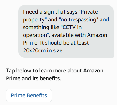davidcx's tweet photo. @amazon Your prompts for specific answers are far too strong, you should let Rufus do their job. e.g. no matter how I phrase that I want to only see items available with Prime, your prompt to show this link overrides their usually-helpful answers. https://t.co/XDjAbYwekM