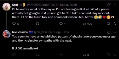 Razor1640's tweet image. Look at this for pathetic obsession you #MutlipelAccounts #provencoward 🤣🤣🤣

You &amp;amp; that right arm obsession has followed you from @marc0p0l0n1ff1 to @onmethrow to @goatrraarrgghh to @GreyhamJohnson to @Revs77 &amp;amp; now to @nic_vasiliou because you have zero IQ or Originality 🤣🤣