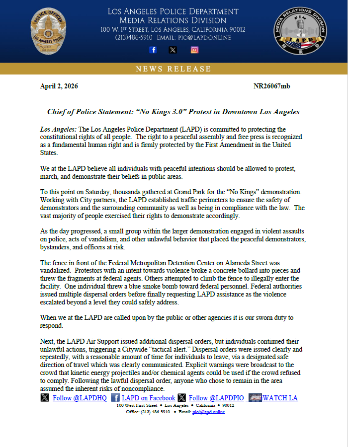 LAPD PIO tweet media