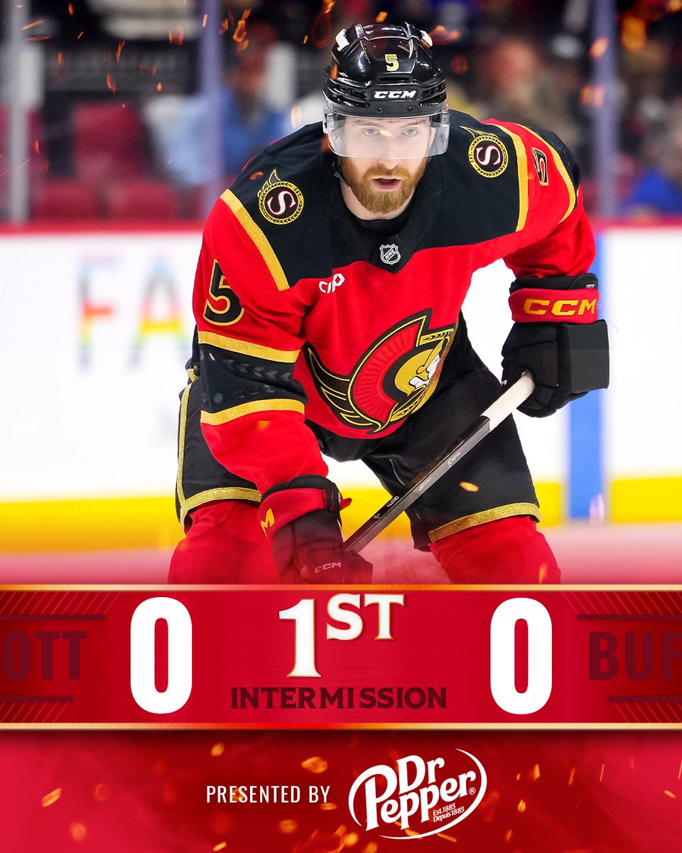 Senators's tweet photo. Tie game after one!

#GoSensGo https://t.co/86Dw5sijOk