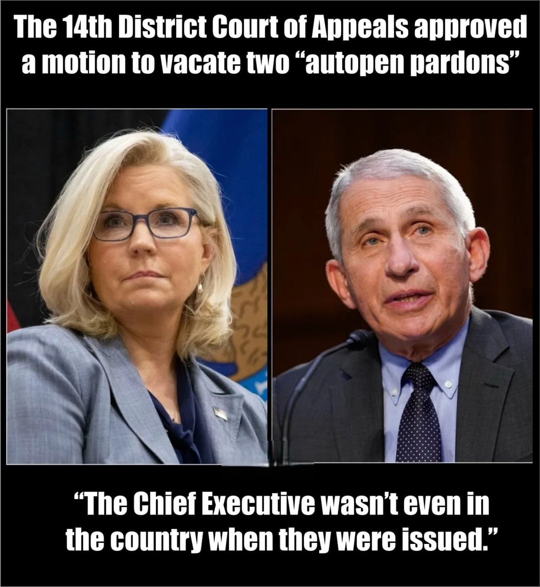 🚨AUTOPEN PARDON SCAM IMPLODES — 14TH DISTRICT COURT OF APPEALS JUST VACATED TWO ILLEGAL AUTOPEN PARDONS FOR LIZ CHENEY AND CHUCK SCHUMER BECAUSE BIDEN WASN’T EVEN IN THE COUNTRY WHEN THEY WERE SIGNED!

The Chief Executive was MIA — so either Obama or Elizabeth Warren was