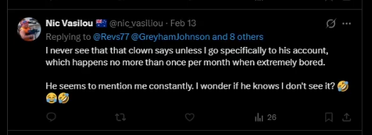 Razor1640's tweet image. #makefunofnotobsessoverandharrassdaily 
#whatalife

Hehe

hehehehe

@marc0p0l0n1ff1
@GreyhamJohnson
@liamRockstat
@Revs77
@nic_vasiliou 🤣

All you're proving is you're the same person #MrMultipleAccounts

Same obsession from the same worthless no life #provencoward 🤣🤣🤣🤣