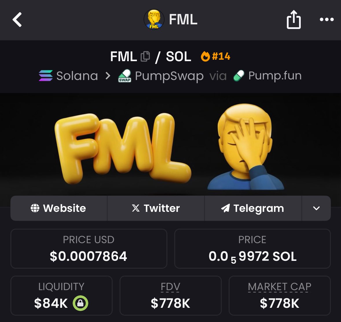 MrSolanaBlock's tweet image. ⚡️ $FML launched at $97K MCAP — now flipping tables at $778K! 🚀 9x gain for the fearless ones! DM me for the next big play! #solana #cryptosurge #moonbound #CryptoGems #blockchain #cryptowins 

3BHhMXMyyGGzLcTk6u5iJwTcV7eEGG9bWJrTKUttpump