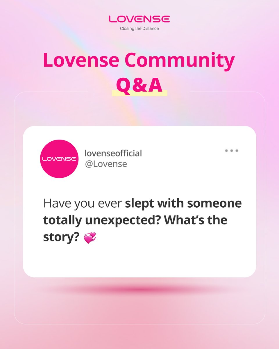 Lovense's tweet image. Story time… 👀

What's the most unexpected hookup you've had?

#lovense