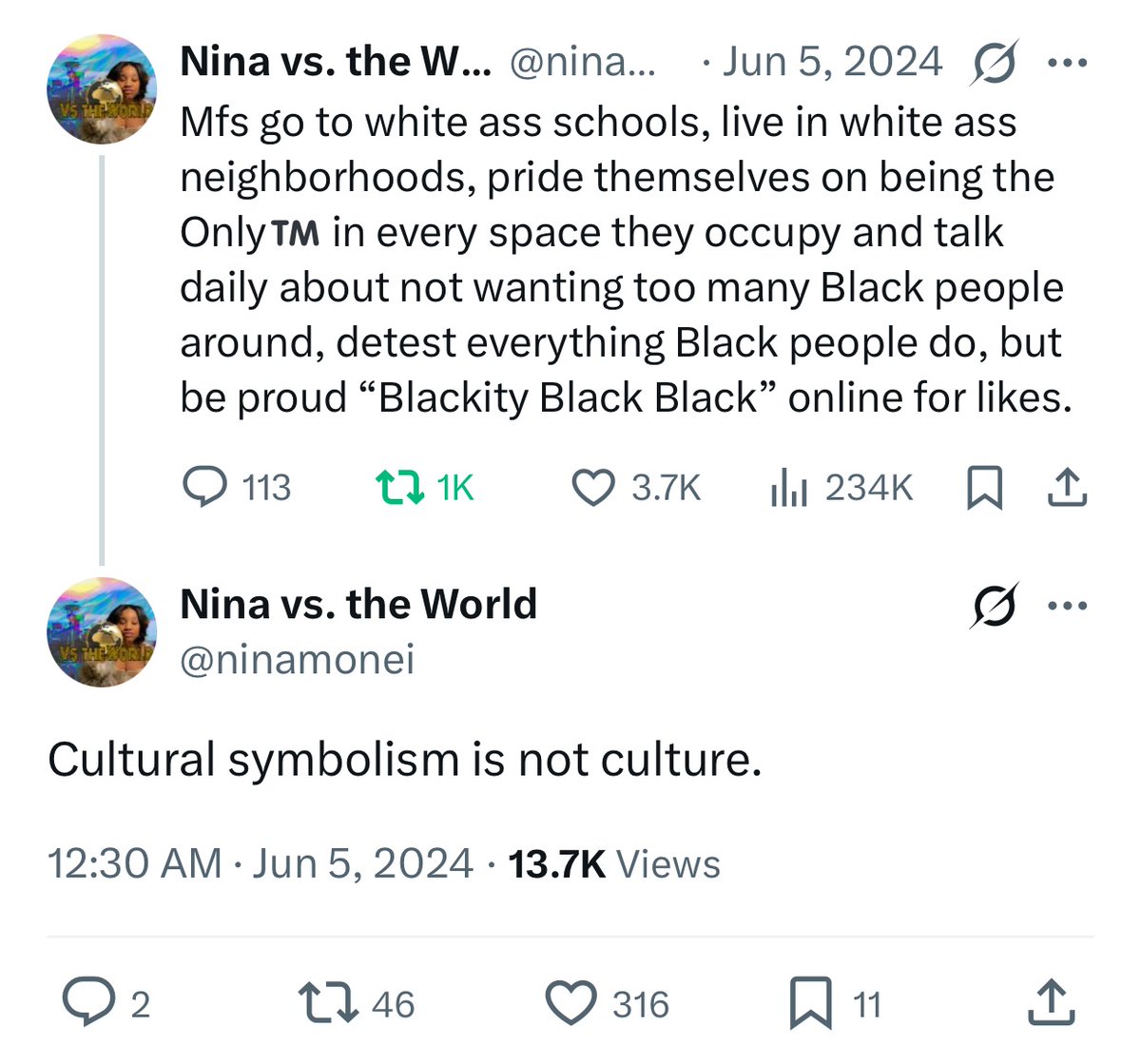 Nina vs. the World tweet media