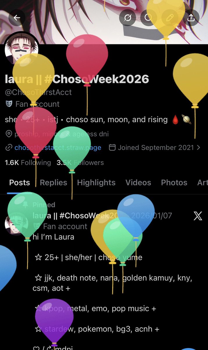 laura || #ChosoWeek2026 tweet media