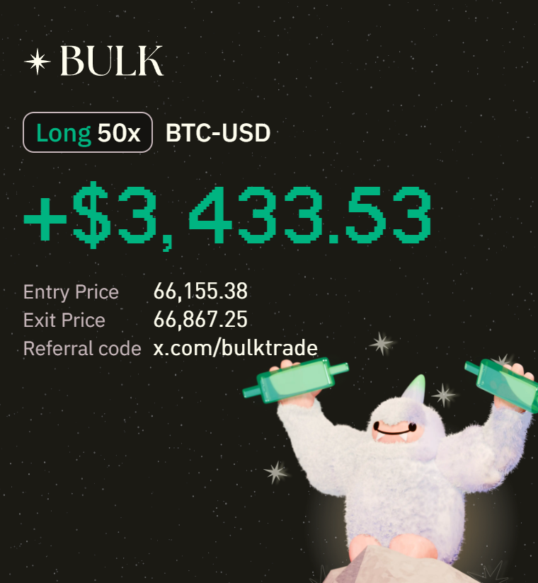 cryptosparrow11's tweet photo. Trade BTC-USD perps on @bulktrade https://t.co/wZiZFcKbxf