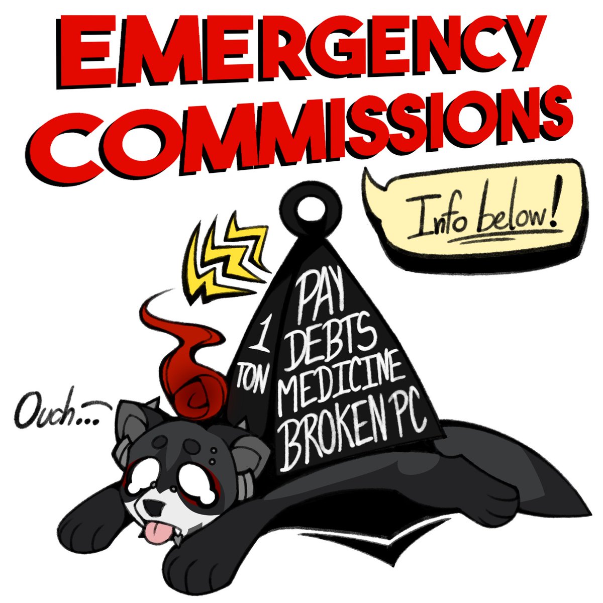 ZappyWiesel's tweet photo. 🚨EMERGENCY COMISSIONS‼️

Hello! I've been having several financial problems, the image should give you an idea of ​​what I'm going through (these issues have been going on for quite some time).

If you're interested on buying any of my services on commissions, you will receive a free YCH with your purchase!

This would help me a lot, thank you for your support.

✦ VGen: https://t.co/1MfhNRWt39