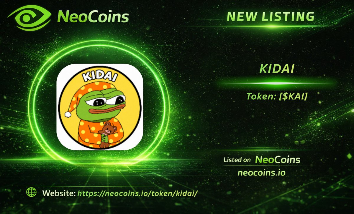 NeoCoins_'s tweet photo. 🚀 New Listing on NeoCoins

🪙 [@KIDAI_2026] is now live on NeoCoins

💰 Token: $KAI

Explore the project 👇
[https://t.co/hyoV4hmDdN]

Discover emerging crypto projects on NeoCoins
 https://t.co/ZhFQVtQhAt

#Crypto #Altcoins #Presale #Airdrop #NeoCoins #NeoLea https://t.co/pSVEXNgn7F