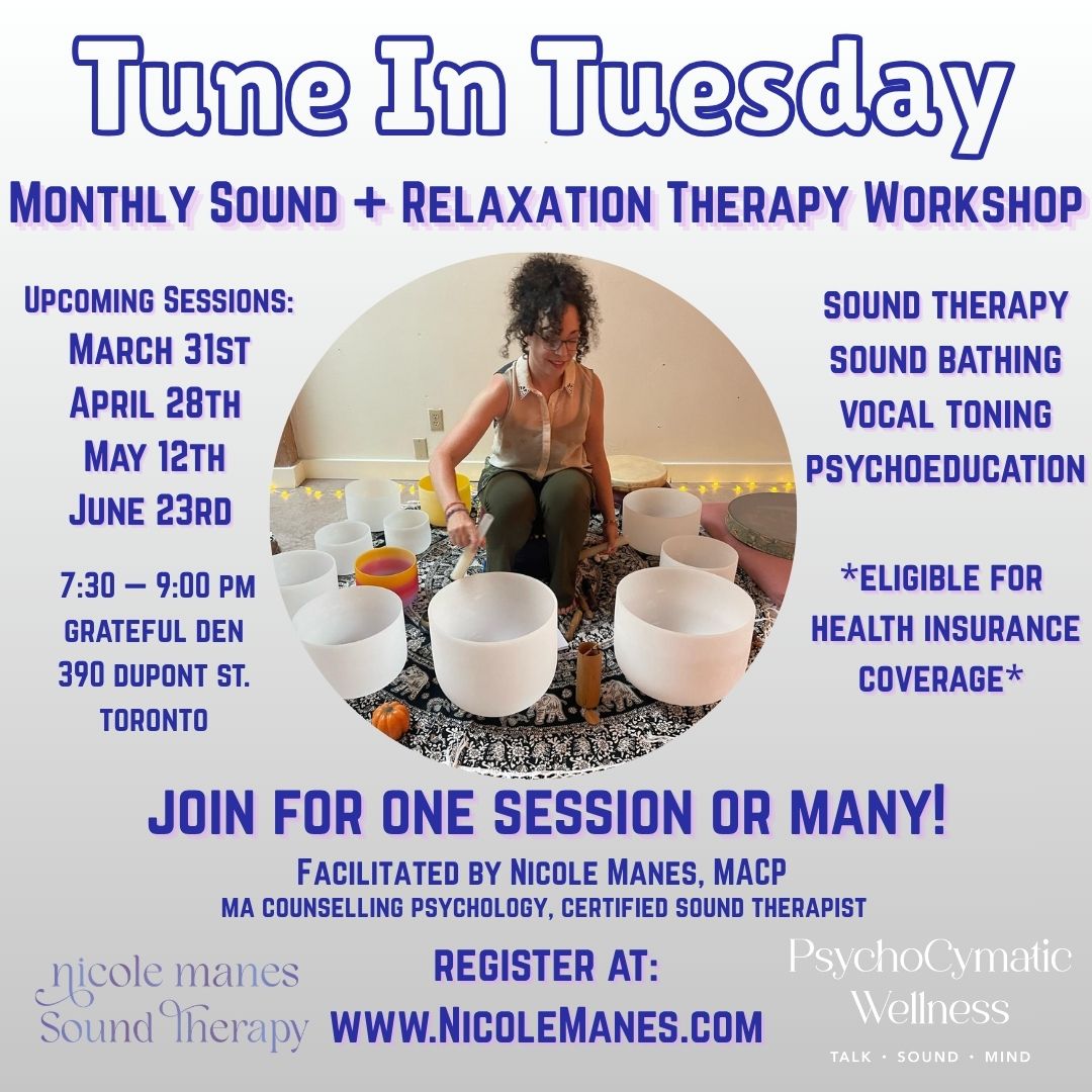 It's been a minute. I've been hosting this Sound + Relaxation Therapy Workshop in #Toronto for several months. Here's the Spring calendar!

 tinyurl.com/5d5uk29x