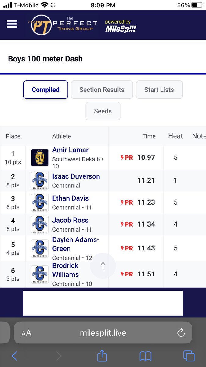 SWD_FB's tweet photo. 2028 DB @Amir_Lamar5_ 
10.97 100 First year running sprints!! https://t.co/AFJC0gUgJ9