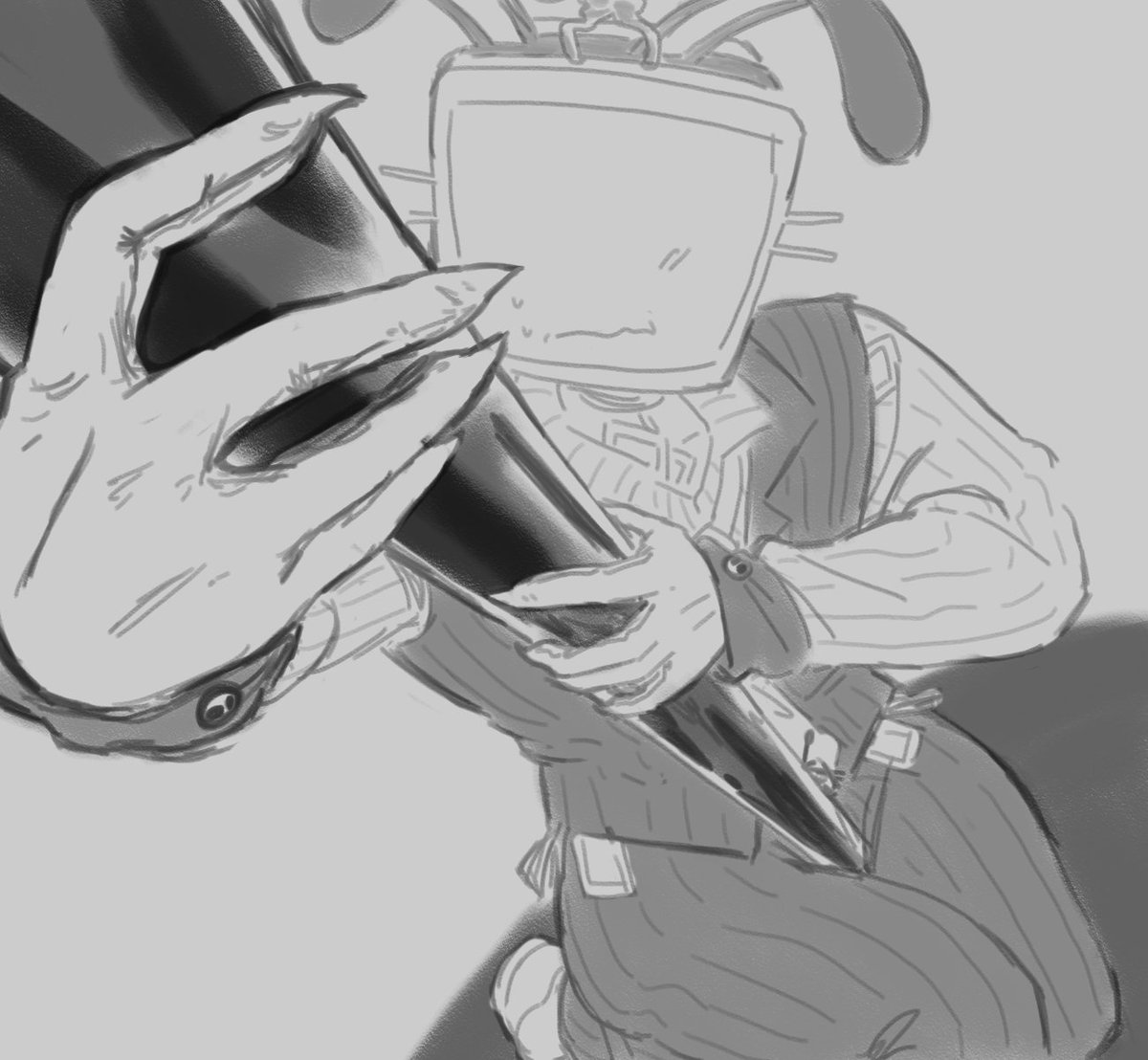 cw: suggestive

Quick doodle of defernull Tenna in the bunny outfit, happy Easter 🐰💖