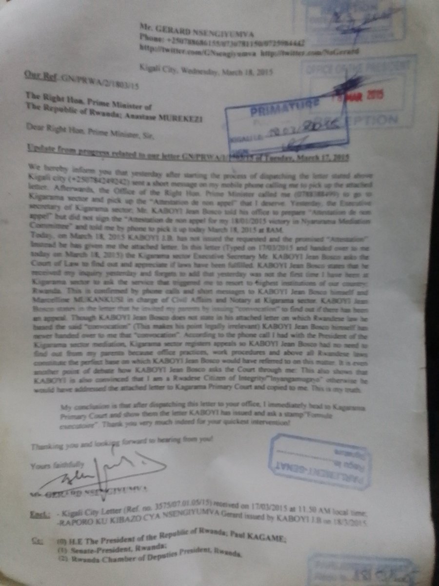 HiProGERARDN's tweet image. 🇺🇳All these files show you that I Did what I ought to Do.

Unfortunately, that #injustice never got a remedy.

Fortunately, Rwandan constitution-on which my complaint Is valued legally-Is still applicable: The #President of the Republic Can provide justice. @UN @icao @iascch @WFP