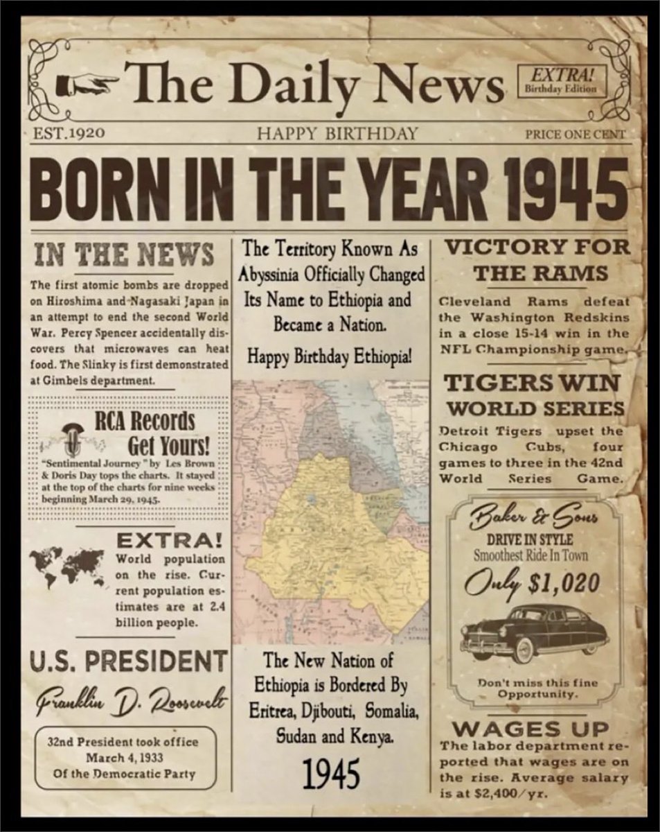 HAPPY BIRTHDAY! #Ethiopia was born in the year 1945. A nation bordered by #Eritrea, #Djibouti, #Somalia, #Sudan &amp;  #Kenya. Stop political dramas played by power mongers &amp; sellouts in Addis now. Regional peace &amp; stability is not a choice but a must. エリトリア エチオピア #UNSC