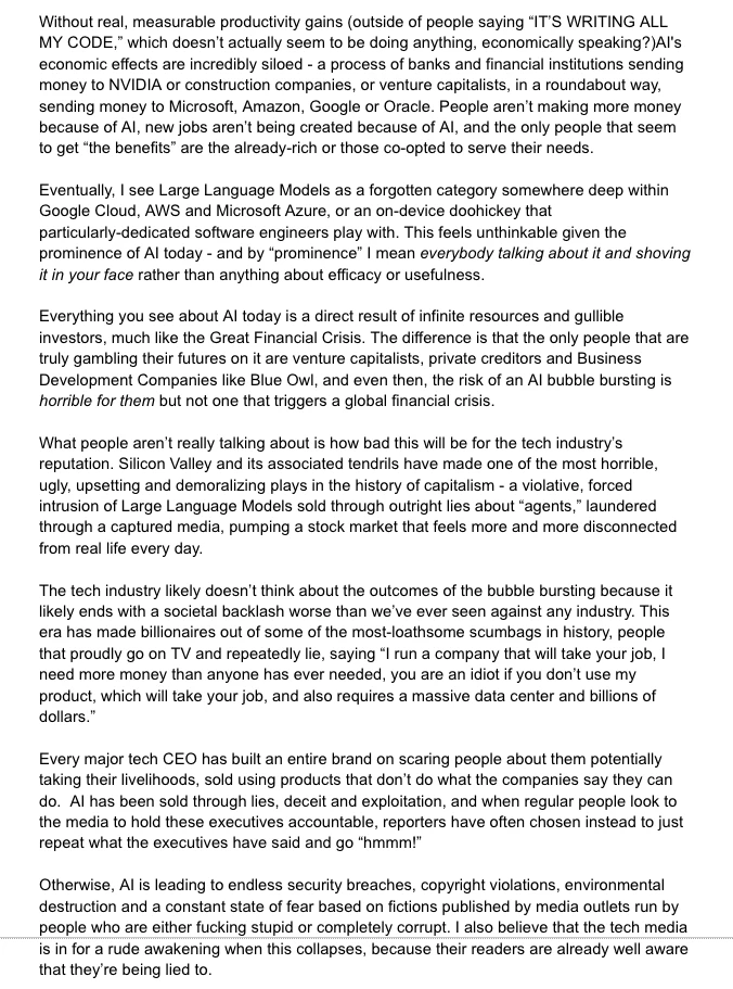 Ed Zitron tweet media