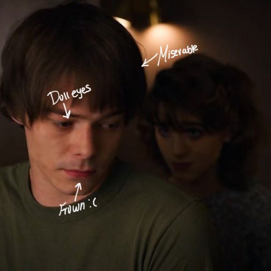 Djancyss's tweet photo. Jonathan Byers before and after being spooned!!!!! https://t.co/0ReNK22qMd