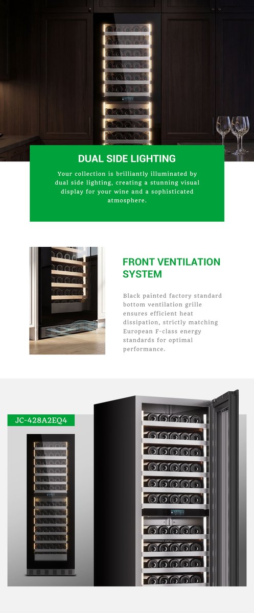 CandorLtd's tweet photo. When you want a high-capacity dual-zone wine cabinet that seamlessly integrates into modern cabinetry — yet most options force trade-offs.  Ready to upgrade? Visit the link or visiting our booth 4.2A123-124,4.2B01-02 at the Canton Fair.  #Candor #LuxuryKitchen #KitchenDesign https://t.co/K20u6lHUhq