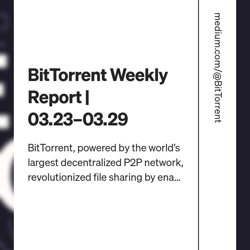 e_etini's tweet photo. 𝗟𝗔𝗦𝗧 𝗪𝗘𝗘𝗞 𝗜𝗡 𝗕𝗶𝘁𝗧𝗼𝗿𝗿𝗲𝗻𝘁

@BitTorrent continues to strengthen its position as one of the most widely used decentralized ecosystems, combining massive global adoption with ongoing product improvements and real user incentives. This past week reflects a balance between infrastructure upgrades, ecosystem engagement, and steady growth in user activity.

At its core, BitTorrent is not just a file-sharing protocol anymore. It has evolved into a full Web3 ecosystem powered by #BTT, #BTTC, and #BTFS, supporting decentralized storage, cross-chain transfers, and on-chain activity at scale. What we are seeing now is the result of that evolution playing out in real time.

Here’s everything you need to know 👇

The BitTorrent Bridge UI update is a direct response to community feedback, which shows the team is actively listening and improving usability where it matters most. The Bridge is a key tool for moving assets across chains within the BitTorrent Chain ecosystem, and smoother navigation reduces friction for users interacting with cross-chain transfers.

• A cleaner interface makes transactions easier to understand
• Improved layout reduces user errors during bridging
• Faster, more intuitive experience for both new and existing users

This kind of upgrade is not just cosmetic. It directly impacts how easily users can move liquidity across the ecosystem, which is essential for DeFi participation and overall network activity.

At the same time, ecosystem incentives are being pushed forward through partnerships. The Bitget Candybomb campaign introduces BTT trading as part of a reward pool worth 329,272 TRX. This creates a strong entry point for both new users and active traders.

• Users can trade BTT to qualify for reward distribution
• Incentives increase liquidity and trading volume
• More exposure brings new participants into the ecosystem

Campaigns like this are important because they connect utility with opportunity. Instead of passive holding, users are encouraged to actively engage with BTT in real market conditions.

On the adoption side, BitTorrent client installations reaching 575,421,398 is a major milestone. This is not a small metric. It represents one of the largest user bases in the decentralized space.

• Hundreds of millions of users already interacting with BitTorrent products
• A strong foundation for Web3 onboarding at scale
• Continuous growth reinforces long-term network strength

This level of distribution gives BitTorrent a unique advantage. While many Web3 projects are still trying to acquire users, BitTorrent already has global reach and is gradually integrating blockchain functionality into that existing base.

Beyond these highlights, the weekly data also shows consistent ecosystem activity:

• Hundreds of thousands of active BTT accounts
• Millions of total transactions processed
• Continuous usage across BTTC, BTFS, and BitTorrent Speed

This reflects a living ecosystem, not just a theoretical one.

For anyone looking to get involved or take advantage of what’s happening right now, here’s a simple way to start:

➜ Explore the updated Bridge and test cross-chain transfers
➜ Participate in the Bitget Candybomb campaign and trade BTT
➜ Use BitTorrent clients and BTFS to experience the ecosystem directly
➜ Monitor weekly reports to stay ahead of new opportunities

For clarity

▫️ The Bridge update improves usability and reduces friction
▫️ Incentive campaigns are designed to drive real participation
▫️ Growth in installations signals long-term ecosystem strength
▫️ BitTorrent is actively bridging Web2 scale with Web3 utility

If you are already part of the ecosystem, this is a moment to become more active. If you are new, this is one of the easiest entry points into a system that already has massive adoption and real infrastructure behind it.

👉 Read the full weekly report: https://t.co/J9nk3SphYW

Stay consistent, stay engaged, and position yourself early as the ecosystem continues to expand.

@justinsuntron #TRONEcoStar