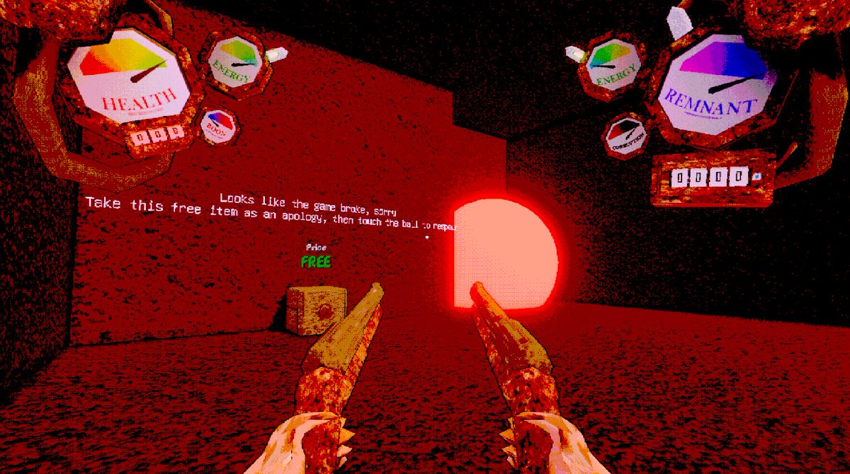 Most people *hopefully* won't see it, but i added a room to my #roguelike that you get taken to if you glitch outside the map

Wishlist (pretty please :3)
store.steampowered.com/app/4542120/Ne…

#gamedev #indiedev #indiegame #psx #lowpoly #gaming