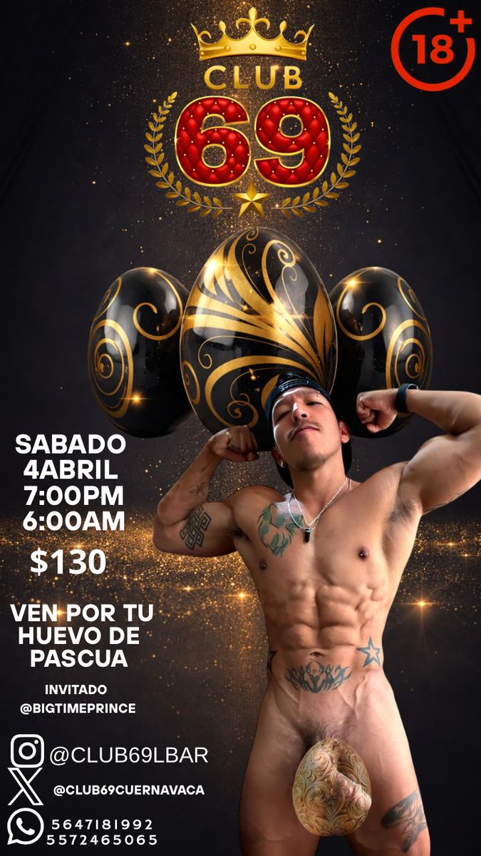 Club69Cuerna's tweet photo. Los esperamos este sábado 4 de Abril  para pasarla muy rico con nuestro invitado @bigtimeprince no se lo pueden perder va a haber muchos regalitos.!!🎁🔥😈 https://t.co/WxwiKUY4Ce