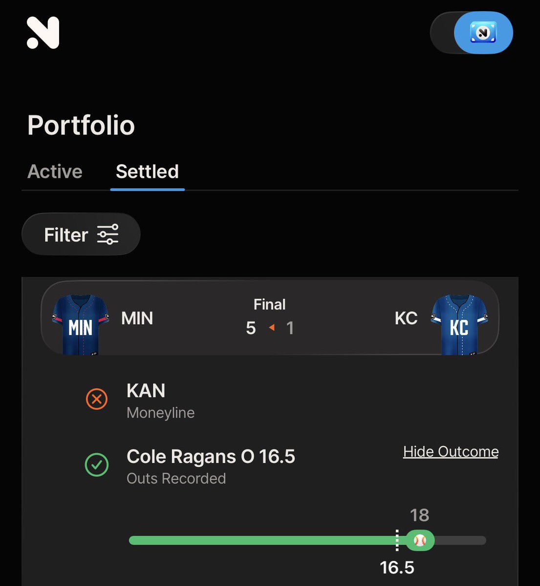 Colin_McT's tweet image. Update on Ragans: I forgot I placed this

Should’ve known better and just stuck with Ragans without relying on KC bullpen