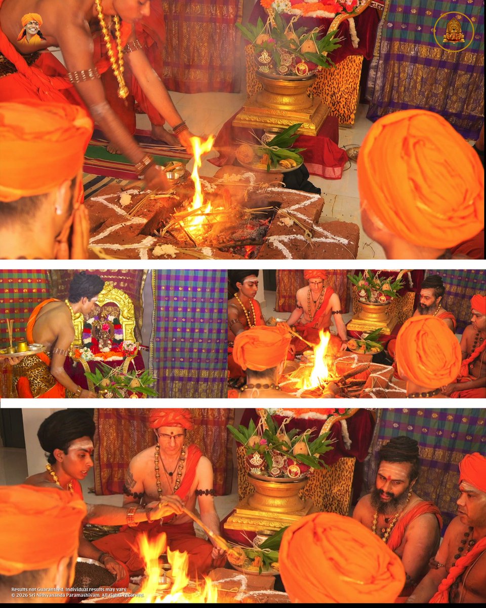 SriNithyananda's tweet photo. KAILASA’s Aghora Astra Shanti Homa 🔥
2 April 2026
With the divine blessings of The Supreme Pontiff of Hinduism, Bhagavan Sri Nithyananda Paramashivam,
For the successful completion of KAILASA’s Global Peace Meditation and the restoration of peace across the world, KAILASA offered the Aghora Astra Shanti Homam along with 2008 sacred mantra japas.

This powerful ritual invoked the protection of Aghora Astra Murthy, manifesting the destruction of all negativities and establishing universal peace, harmony, and auspiciousness. 
#Nithyananda #AghoraAstraHoma #GlobalPea