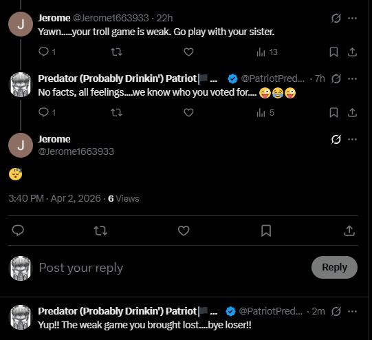 Predator (Probably Drinkin') Patriot🏴🏴‍☠️🇺🇸 tweet media