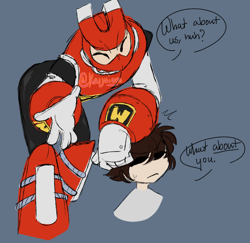 request of magnet man but i added rock so i can keep doing the thing of robot masters trying to get him to get them into the newest game