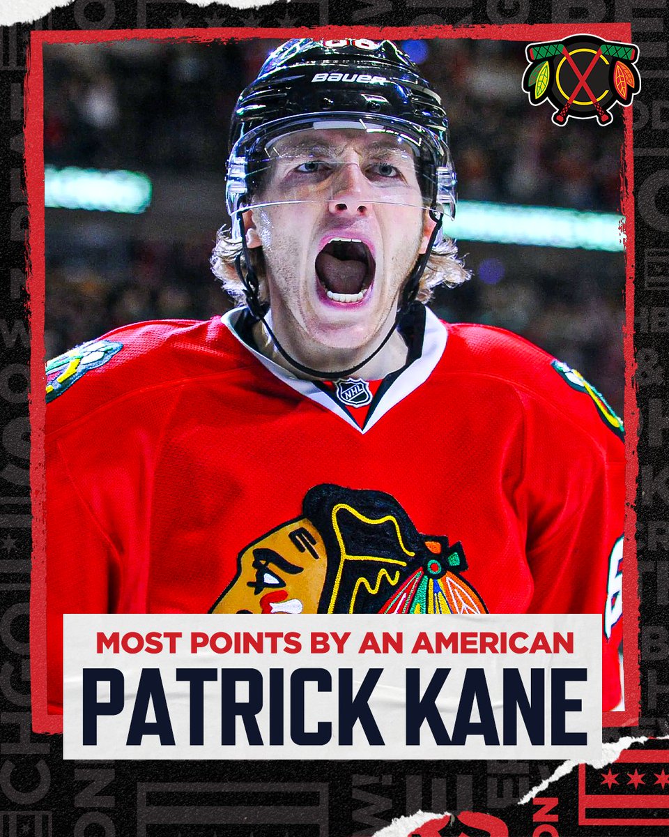 Patrick Kane has passed Brett Hull as the NHL's all-time  American scoring leader. 🇺🇸