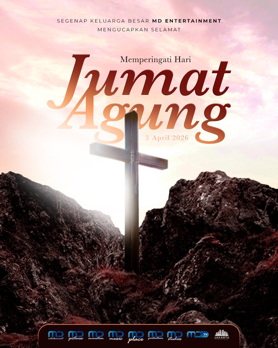 MDEntertainment's tweet photo. Selamat memperingati Jumat Agung 2026. Semoga hati kita dipenuhi damai dan pengharapan✨

#MDPictures
#MDEntertainment
#MDGroup https://t.co/JkrkDG3UoD