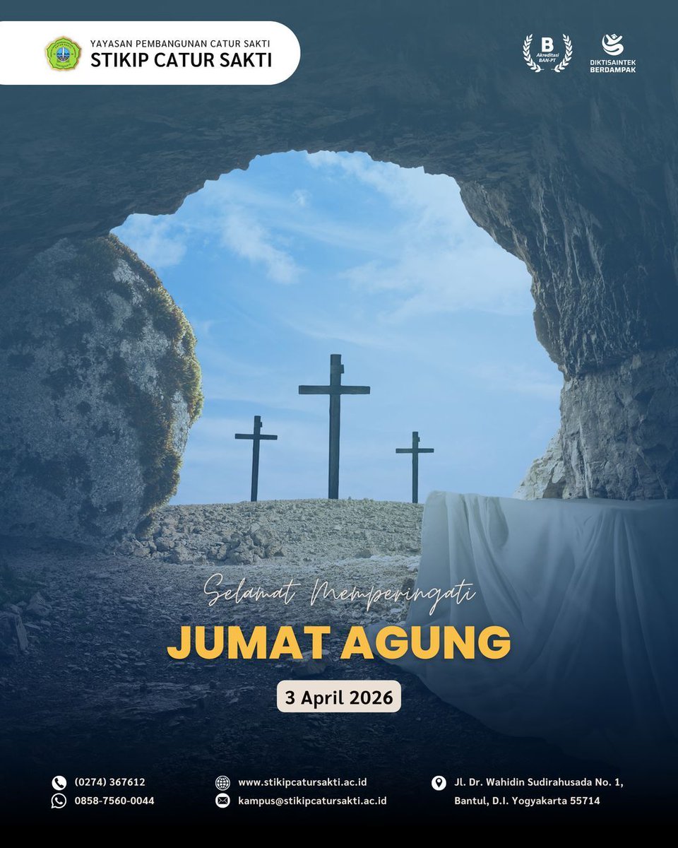 STIKIP_CS_OFC's tweet photo. Selamat memperingati Jumat Agung
.
.
.
#infostikipcs #STIKIPCaturSakti https://t.co/8pDiTi73Jc