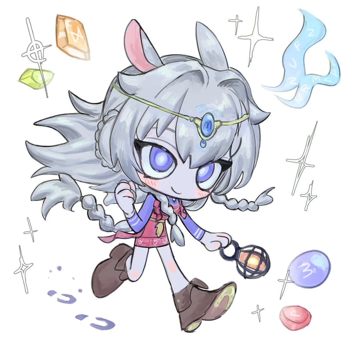 Oh... Hi. Hello! This popped off. I didn't expect that.
I'm Edda an umamusume-vtuber who creates and shares educational content! I'm also a Gundam and Sailor Moon fan. o3o Nice to meet you~