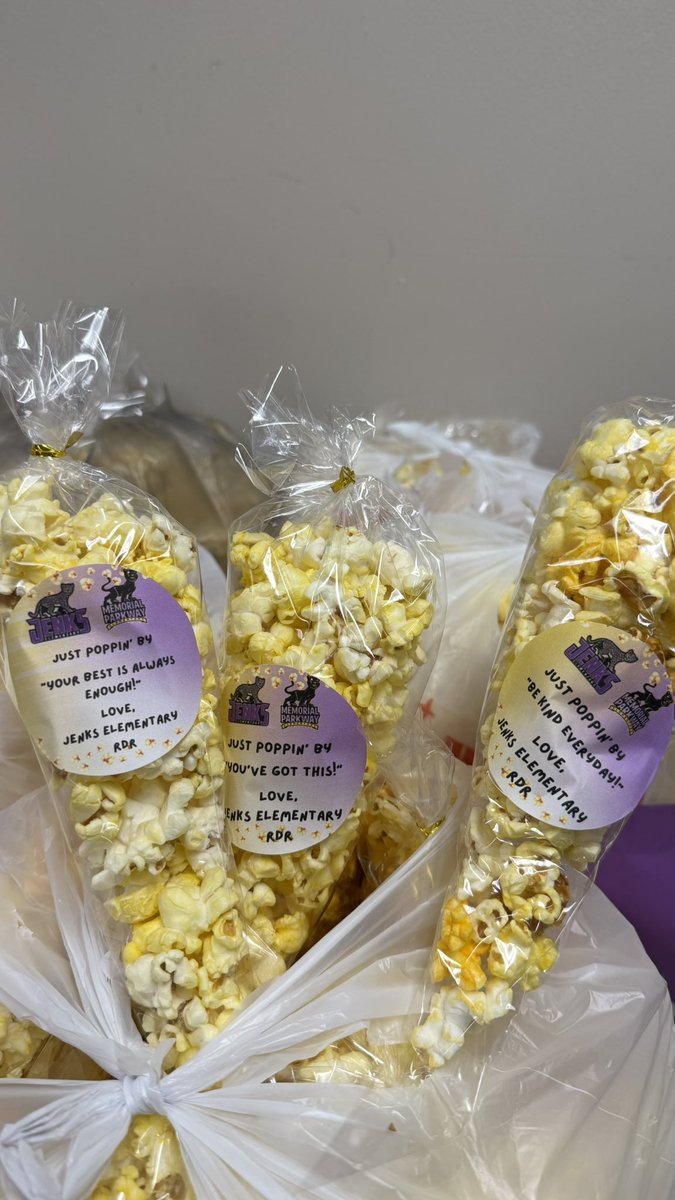 Our <a href="/MJEjags/">Jenks Elementary</a> #JenksRDR members made popcorn bags for every student at our sister school <a href="/MPElemSchool/">Memorial Parkway EL</a>!