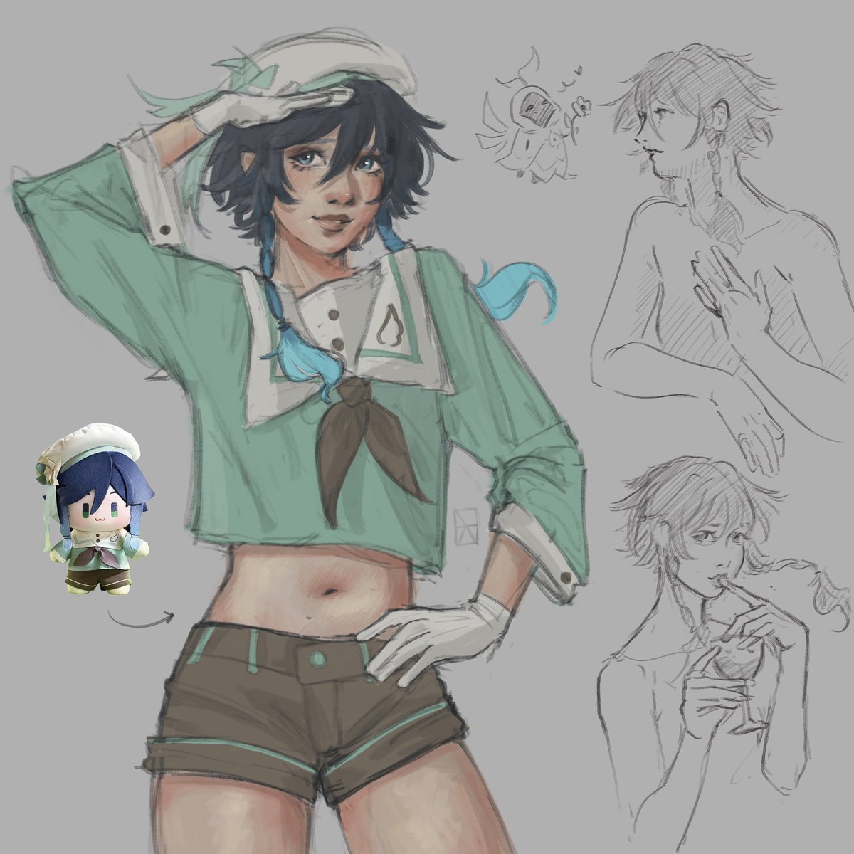 Len_Wannabe's tweet photo. Venti dump just cuz he looked so cute on his sailor outfit!! 💖
.
.
.
#venti #GenshinImpactPost #fanart #Venti #Barbatos https://t.co/fqLQYK8OKQ