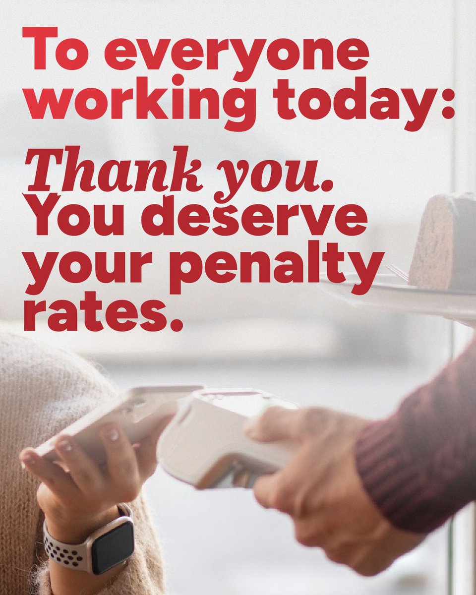 TerpsMLC's tweet image. Thank you to all workers who are keeping our community running this Easter Monday public holiday.

You deserve every cent of your penalty rates.

#publicholiday #easter #workersrights #labor #victoria #melbourne #nemr