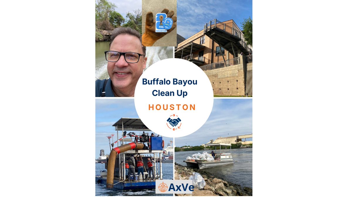 AxisVeredium's tweet photo. Enjoyed volunteering, beautiful day on the bayou &amp; Houston Ship Channel.  Met cool people doing great work cleaning up our waterways. Enjoyed learning more about Houston's history @buffalobayou @fwc26houston https://t.co/RSYrbSAg0K
