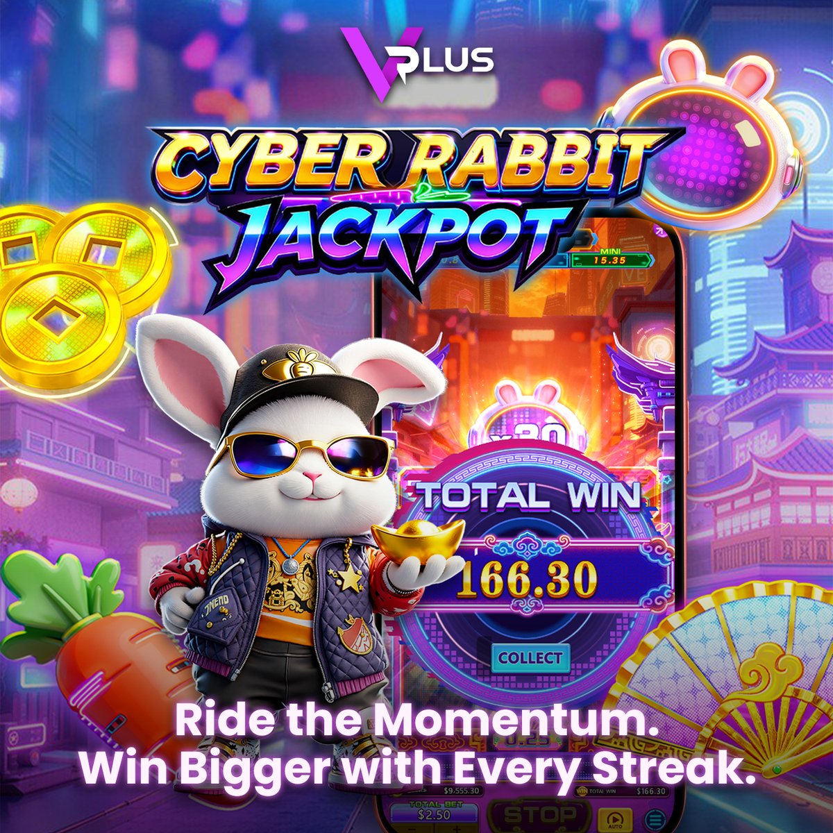 VPlusofficialhq's tweet image. 🎰 Cyber Rabbit Jackpot – Game Spotlight

🎯 Progressive multiplier builds with winning streaks
🔄 Resets on loss for balanced gameplay
📊 Up to 5,000x total payout potential
🎮 Designed for structured, momentum-driven sessions

#VPLUS #CyberRabbitJackpot #SlotGame #GameSpotlight