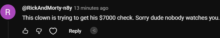 Another day, more angry people whining about Israel.

I wonder what it takes for YouTube to stop sending this content to such people? Or is talking about Israel on YouTube ALWAYS just a dumpsrterfire?

Either way. Where's my money? I'm supposed to be paid right?