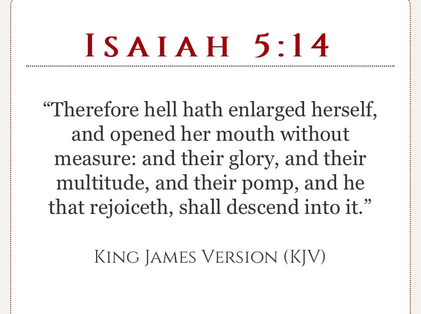 boldprespective's tweet photo. @OGsDontFold Hell wasn’t created for man- it was created for satan. Man is following satan there, that’s why hell is enlarging itself. Satan won’t be torturing anyone there- he’ll be tortured just just as much. https://t.co/tnO2xMVT86