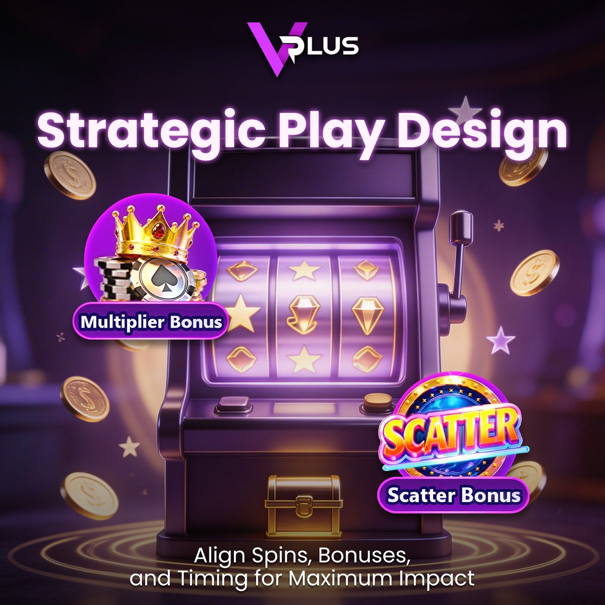 VPlusofficialhq's tweet image. ⚡ Maximize Your Rewards

⏱️ Time your spins to trigger Scatter &amp;amp; High Multiplier bonuses
🔗 Combine both rewards for maximum payout
📈 Operators gain insights into player strategies

#VPLUS #GameplayStrategy #ScatterBonus #HighMultiplier #PlayerInsights