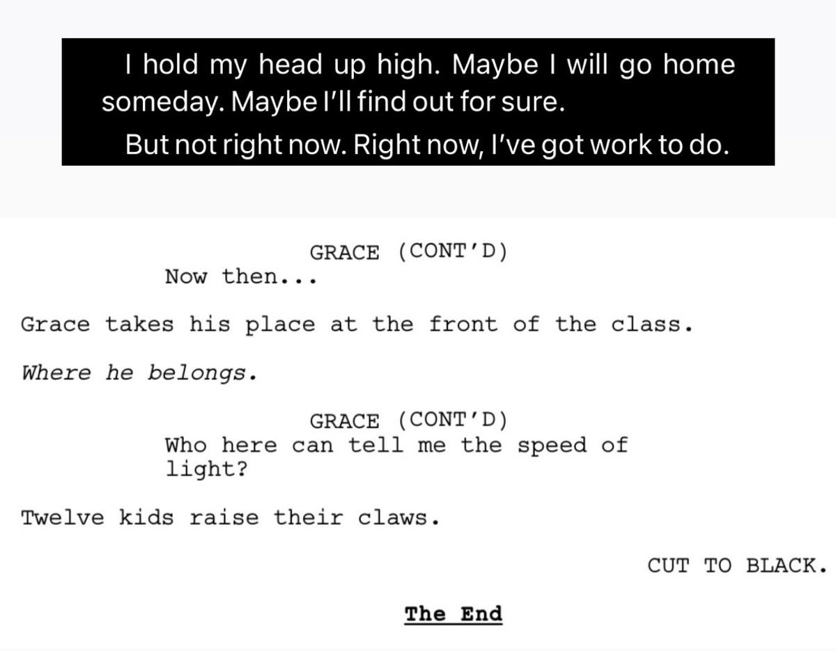 grace never had lasting connections on earth except his students. he loved them more than anything that he kept mentioning them and started being involved with the astrophage because of them. now he gets to teach young eridians now too. 

where he belongs ☹️☹️☹️#projecthailmary