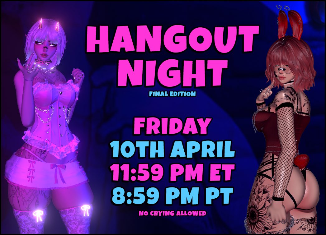 Last chance to meet me in vr 🥹 I hope to see you there