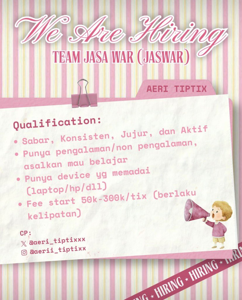 AERI TIPTIX 🩷 — JASWAR TIKET tweet media