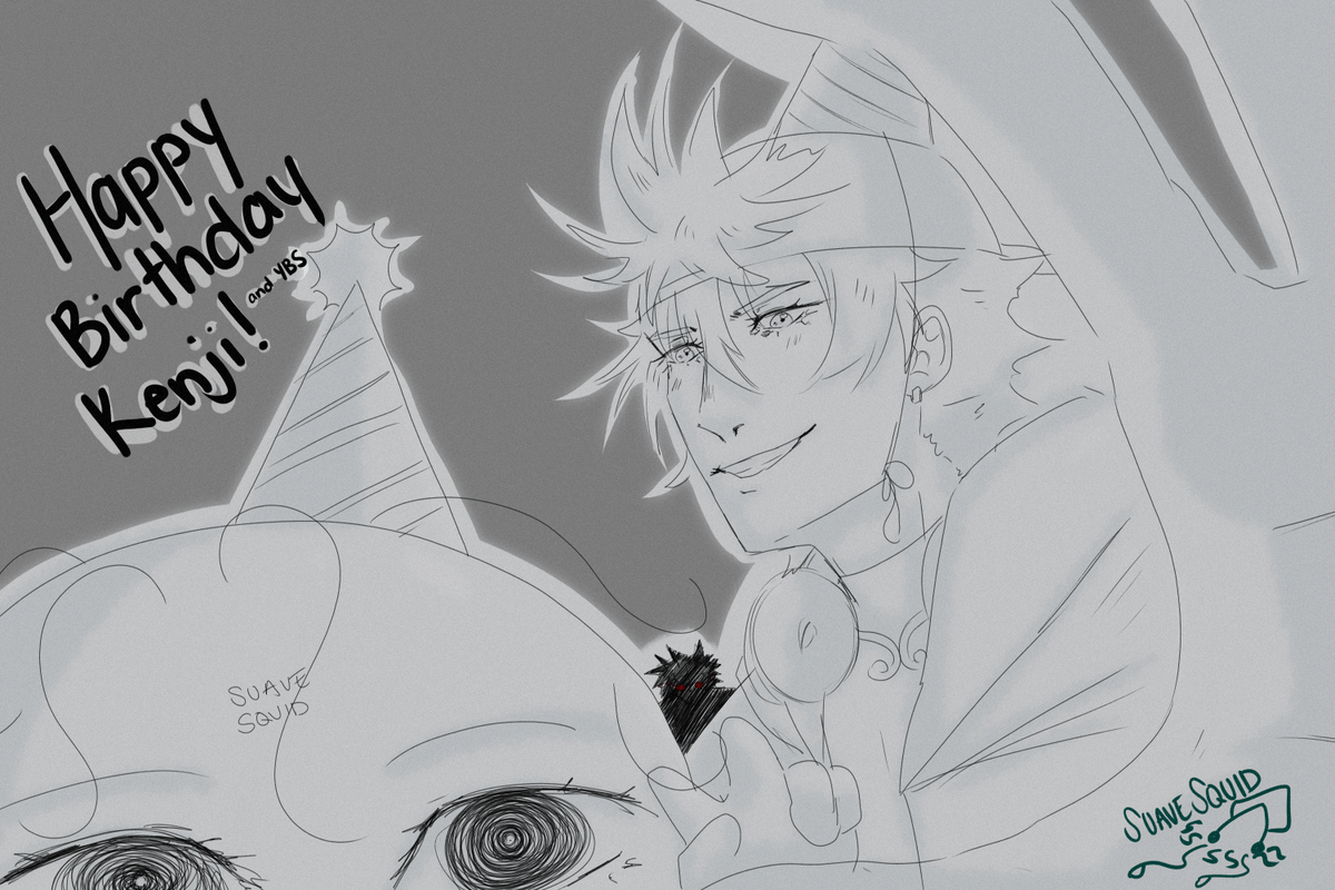 SuaveSquid's tweet photo. I didn't realize Kenji's birthday was so soon. Made the sketch today during stream. Happy Birthday, Mr. Streamer Man!!!
#KenjiArt #HappyKenjiDay https://t.co/OHrWbfw37s