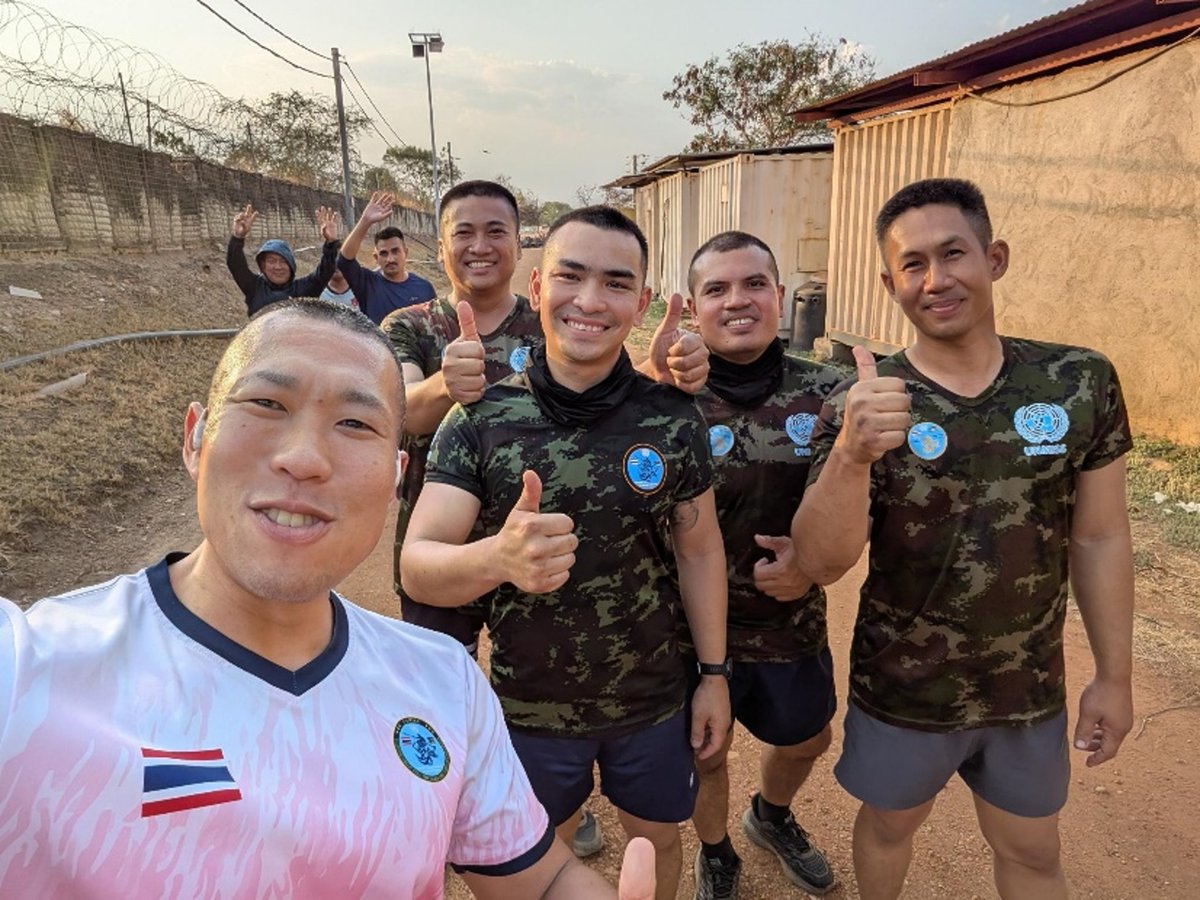 #南スーダン から
#UNMISS 司令部施設幕僚の菊地３佐です。「健全なる精神は健全なる心身に宿る」という諺が示すとおり、日本に比べて厳しい環境で生活を送るには心身の健康が不可欠です。「元気があれば何でもできる」をモットーに日々精進しています！