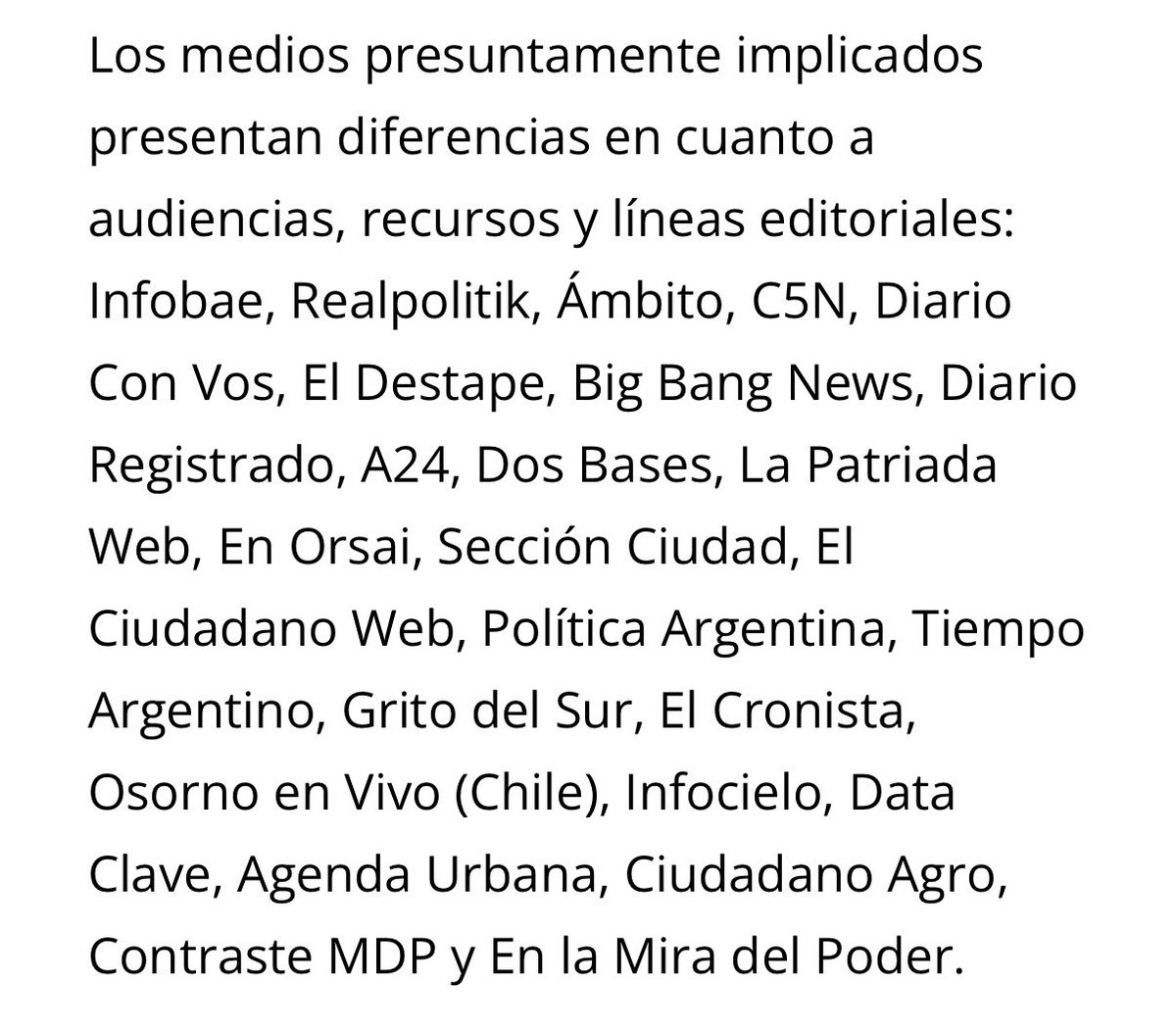 Lo de los rusos operando en Argentina es un escándalo. Y más aún cuando notas en qué medios “invitieron” miles de dólares para desinformar:

- El Destape. 
- Infobae.
- C5N.
- A24 (sería la gestión anterior a la de Juan Cruz Ávila)
- Big Bang News (Rial)

La nota de Open