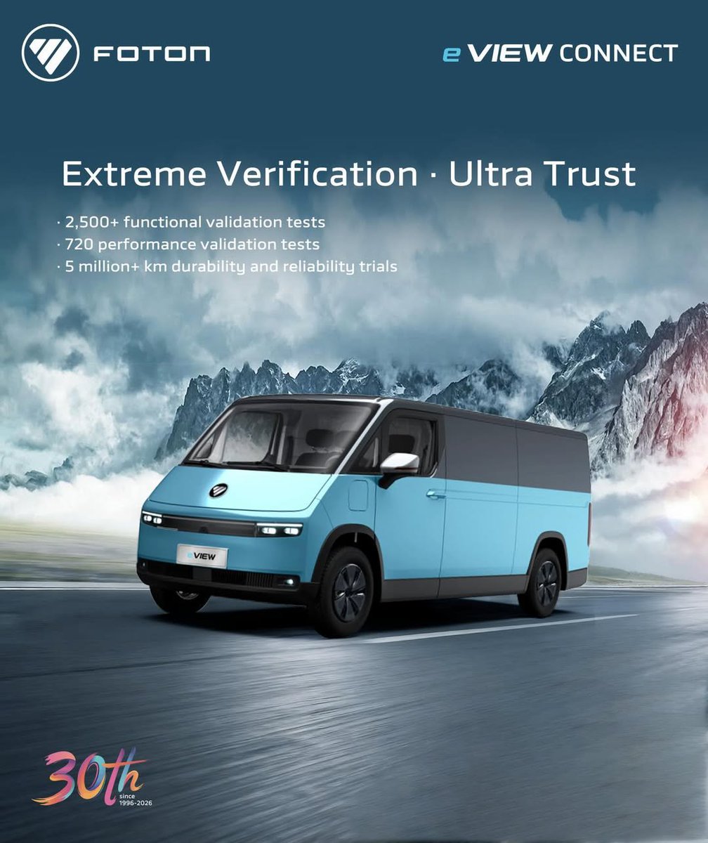 china_truck's tweet image. Over 2,500 functional tests, 720 performance validations, and 5 million+ km of durability trials. The FOTON eVIEW is engineered for unshakable reliability—ready to handle every mile with confidence.

#FOTONeVIEW #Durability #ReliableEV #CommercialVehicle #EVTruck